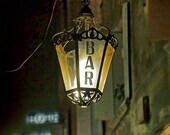 Street of broken dreams, 8x10 inches fine art photography print, haunting night street scene with old lantern in Venice