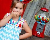 CANDY HEARTS CHEVRON - Jumper Dress - Available in Sizes 6m 12m 18m 2T 3T 4T 5 6