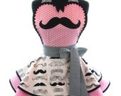 Retro Apron -  Pink Mustache Sexy Womans Aprons - Vintage Apron Style - Geekery Pin up Rockabilly Cosplay