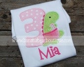 Dino-Mite Dinosaur Girl Birthday Shirt