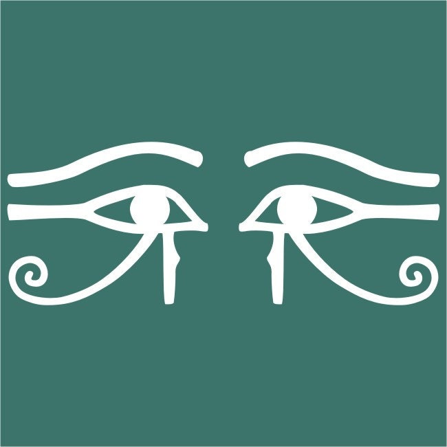 Egyptian Eye of Thoth Horus Ra white vinyl decals