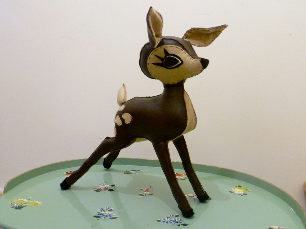 Handsome Harry - Brown Leather and Mushroom Felt Hand Stitched Deer