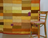 Recycled Wool Throw Blanket - Buttercups Daffodils and Dandelions