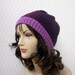 Purple Crochet Hat - Womens Beanie with Button - Ladies Cap