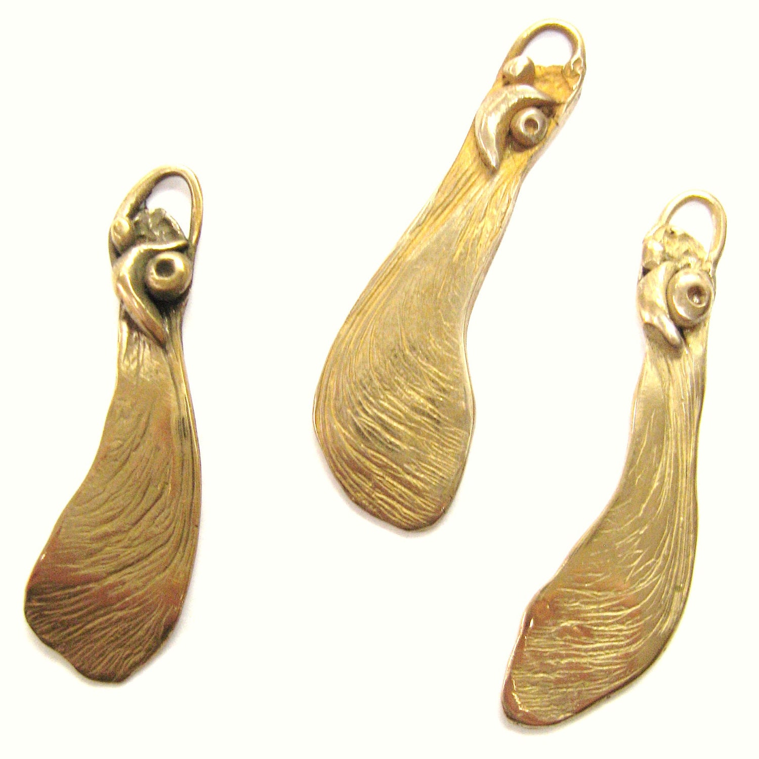 Protecting the Seed, seed pod pendant, maple wings, maple tree, bronze pendant, nature jewelry