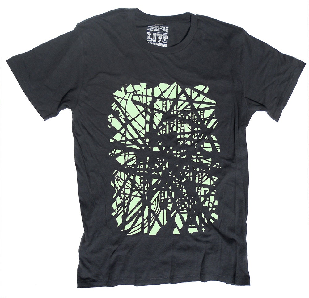 Unisex T-Shirt Brooklyn Subway Track in Grey Organic Cotton XS, S, M, L, XL