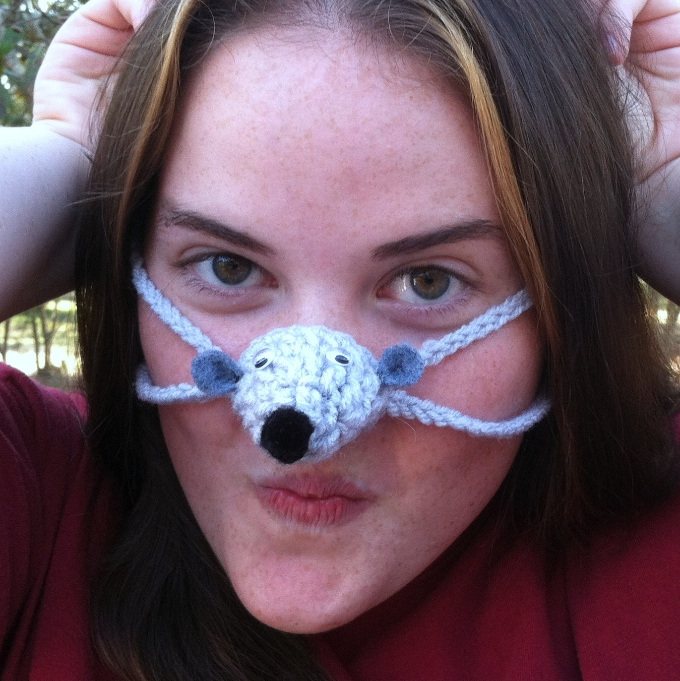 Quiet Little Mouse Nose Warmer, Tween, Teen, Adult, Nose Cozy, Stocking Stuffer, Fun Gift