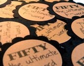 50th Birthday Cupcake Toppers - Fifty the Ultimate F Word, Black and Gold, Set of 12 Il_170x135