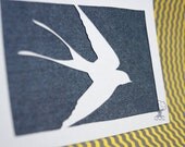 Swallow Bird Silhouette OOAK Papercut Original Art ACEO