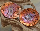 One (1) pair Copper Large Sea Urchin Free Form Button Component