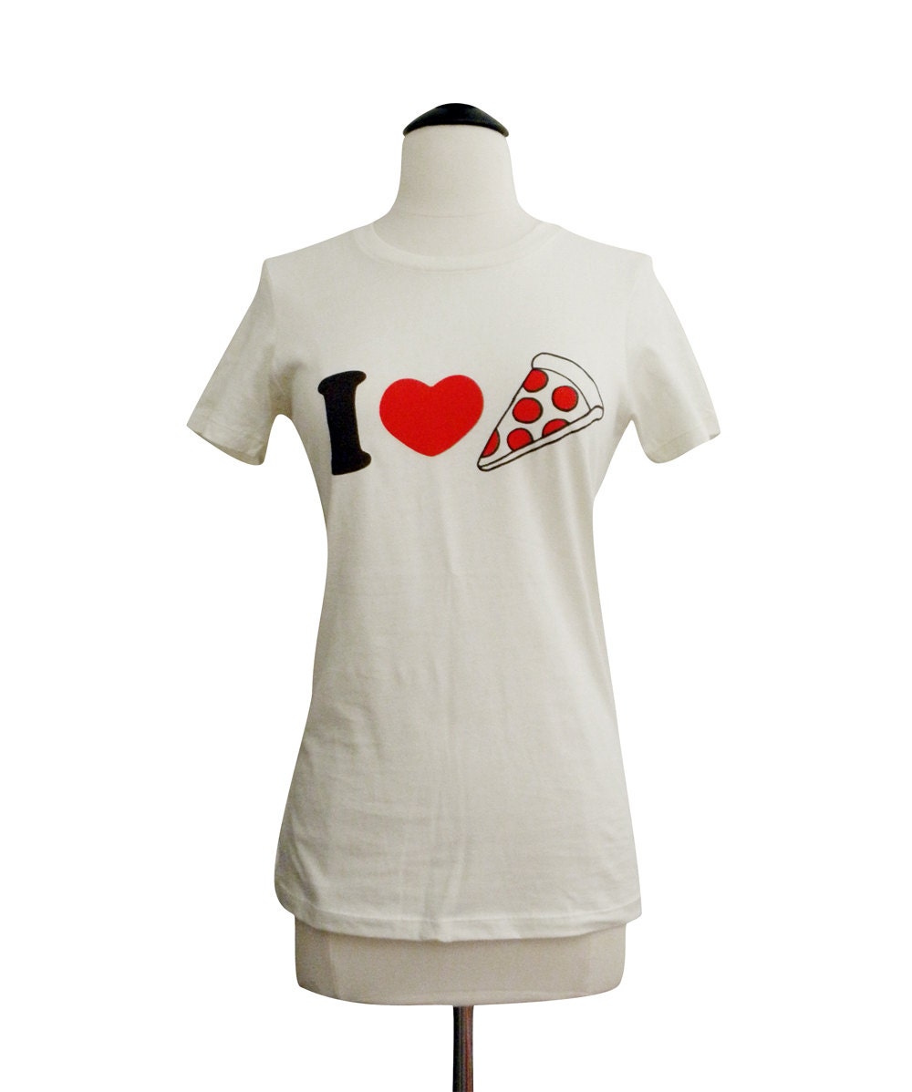 I LOVE PIZZA T-Shirt - Pizza Ladies Shirt - Available in sizes S, M, L, XL