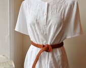 Beautfiul Vintage Crepe Soft Cotton Crinkle Floral Embroidered Blouse M to L