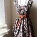 Black Floral BoHo Dress English Wild Rose Floral Quaint Dress S
