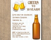 PRINTABLE - Cheers Guys Beer Birthday Invitation