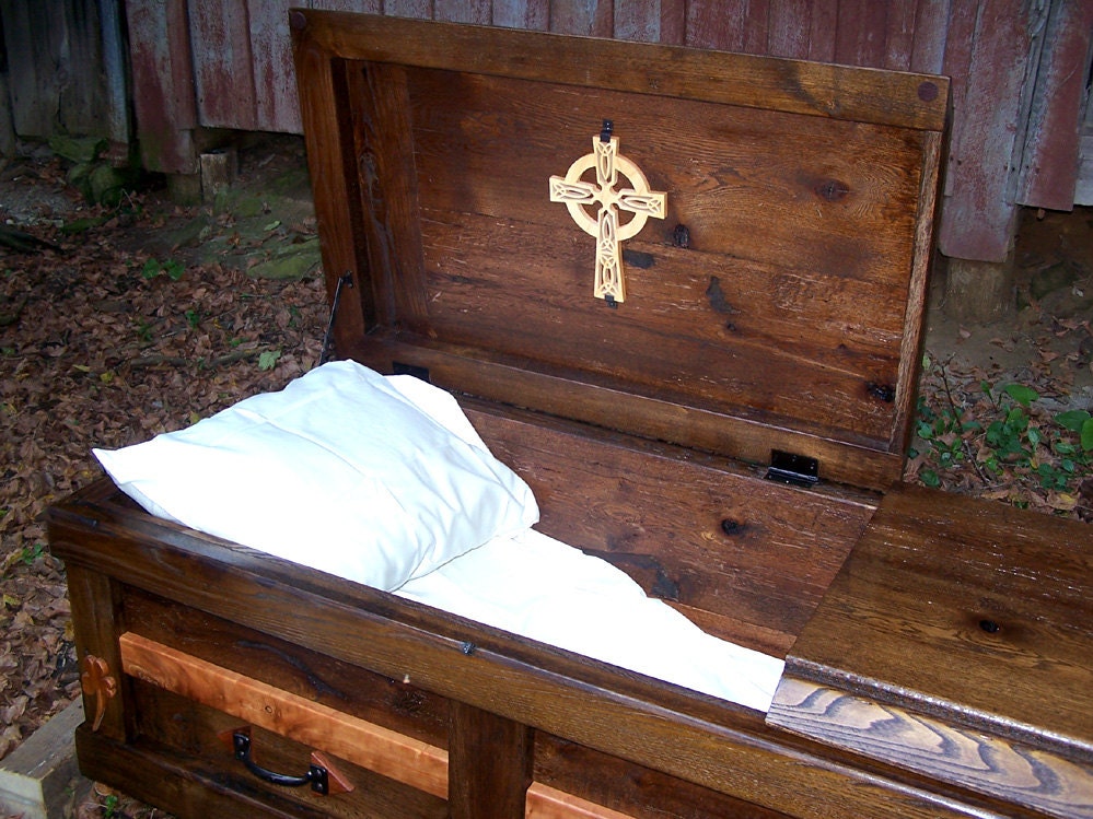 Hand Built Reclaimed Wood Celtic Custom Casket