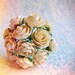Vanilla Creme Garden Roses Vintage style Millinery Flower Bouquet - for decorating, gift wrapping, weddings, party supply, holiday