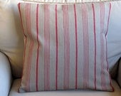 FRENCH LAUNDRY  Pillow Covers in  red Stripes 20x20  --PAIR--