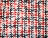 WOOL Wabric - Red White and Blue Small PLAID - Light Weight Wool Yardage