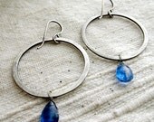 Gemstone Earrings, Gemstone and Silver Earrings with Patina, Oxidized Silver Jewelry
