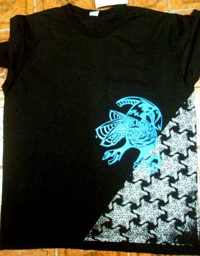 Hemp Mens T-shirt Psychedelic Bird Tessellation
