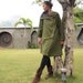 Being winter coat dress...Green linen/ 2 layers (fits S-L)