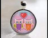 Owl Necklace in Bezel with Chain - Sweetheart Swirls