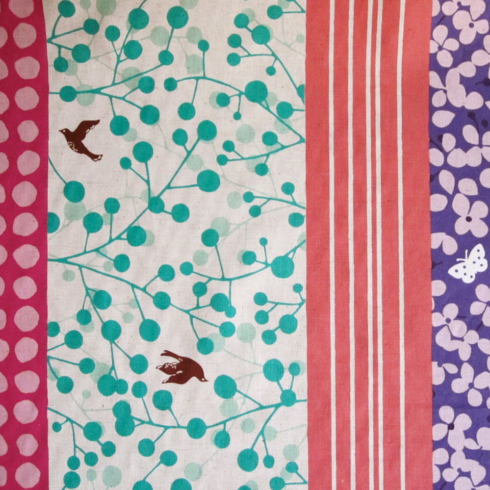 Echino decorator print - 1 and 1/3 yards of pink and turquoise Rondo LAST PIECE