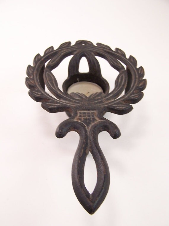 vintage cast iron trivet candle holder trivet vintage by GarageInc