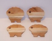 Sheep Wooden Coaster Set  (Set of 4)