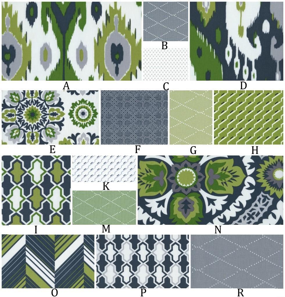 Custom Crib Bedding Set YOU DESIGN in Charcoal Gray, Blue and Green