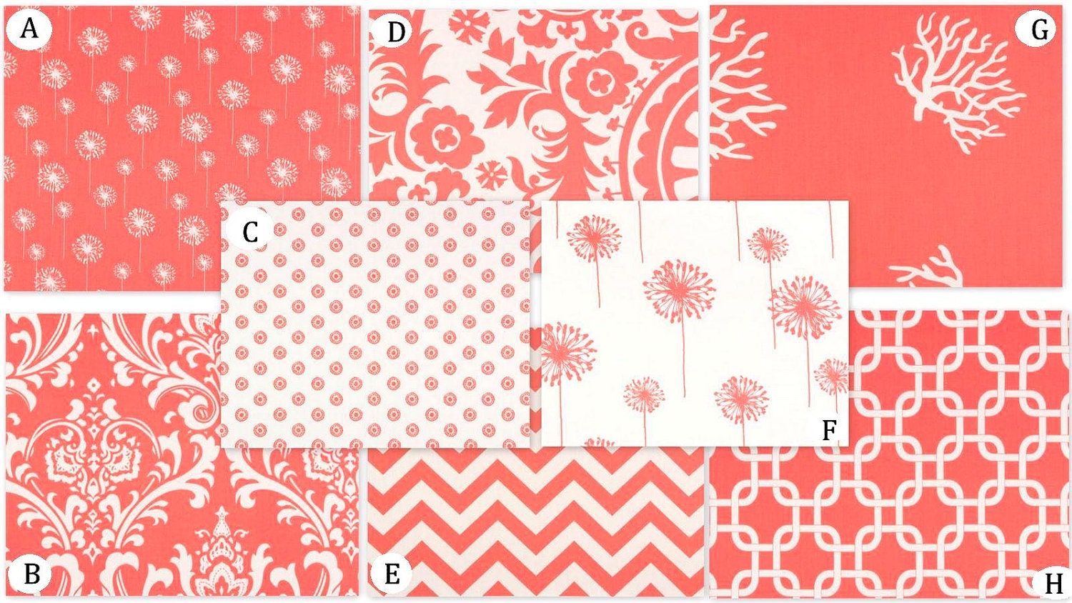 Coral Custom Crib Bedding Set YOU DESIGN Coral by RockyTopDesign