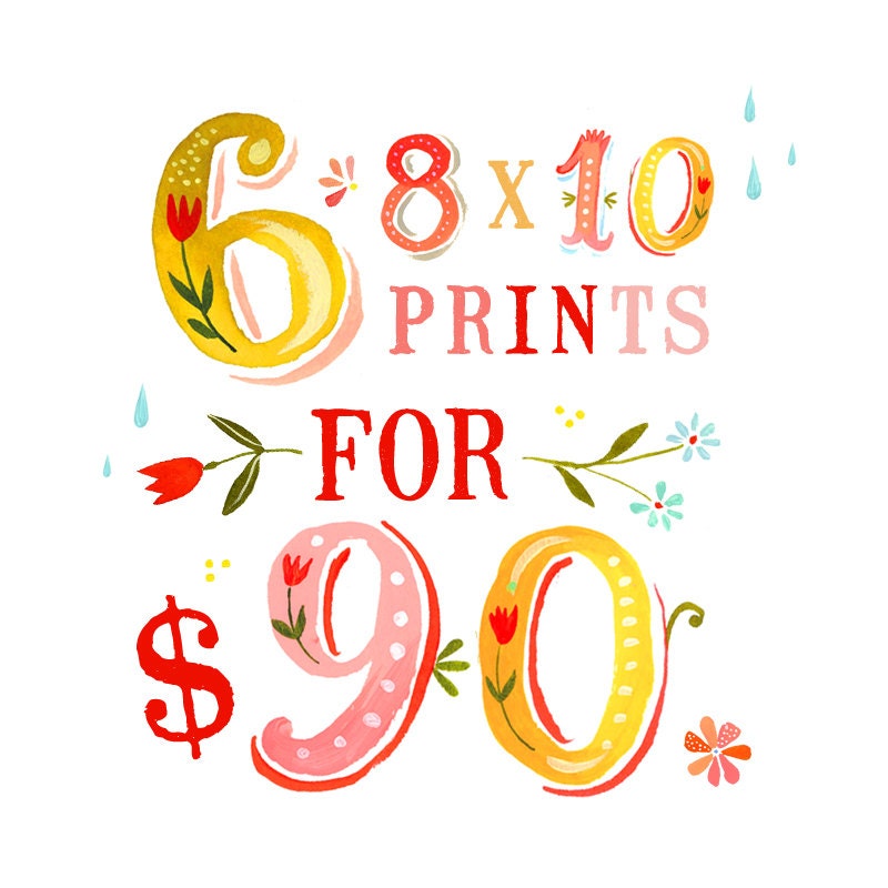 SALE - Set of 6 8x10 Prints
