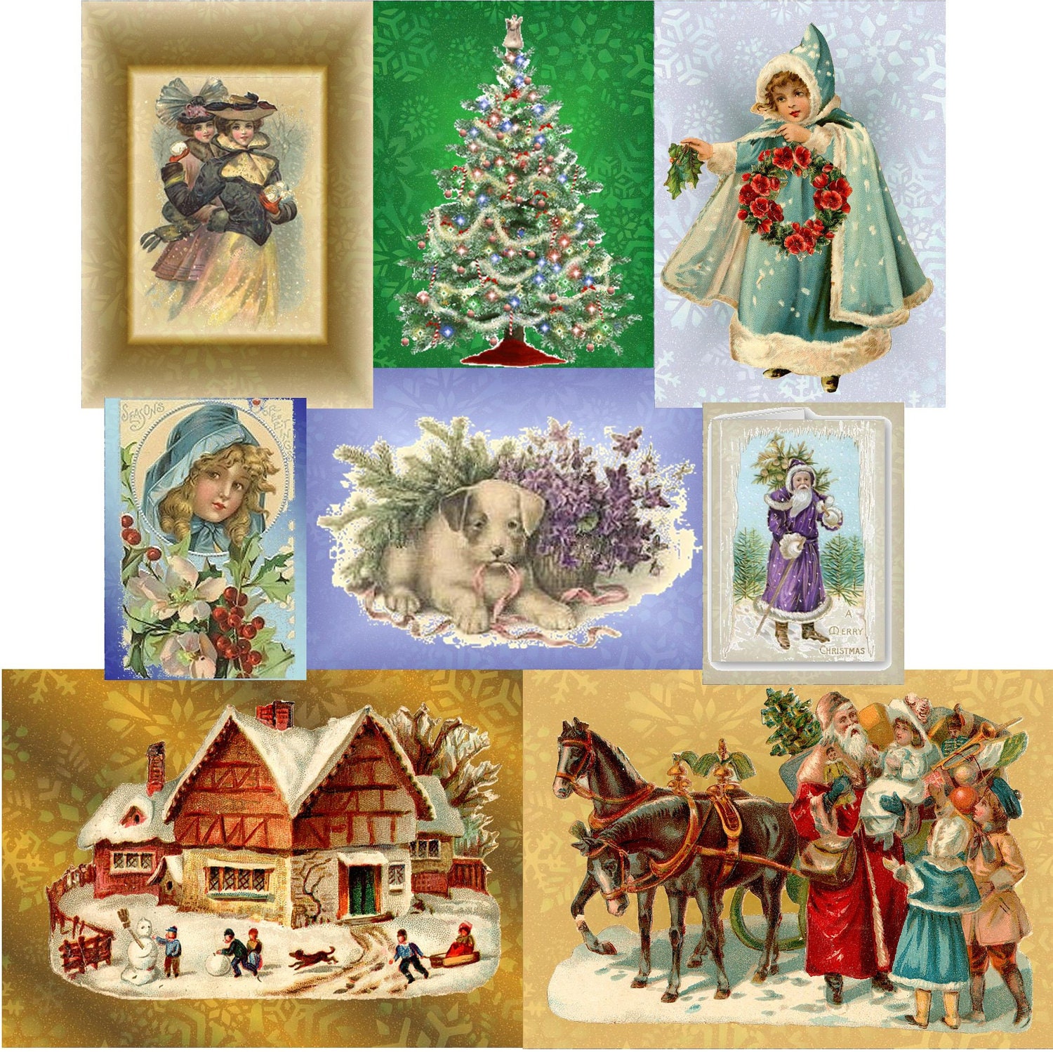 Elegant Days of Yore Digital Collage Sheet ACEO size