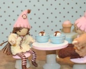 Dollhouse Wooden Toy - The ORIGINAL Ice Cream Shop Playset  for Wooden Doll or Bendy Doll / Waldorf Toy Play Set