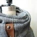 Navy  and white  circular infinity scarf