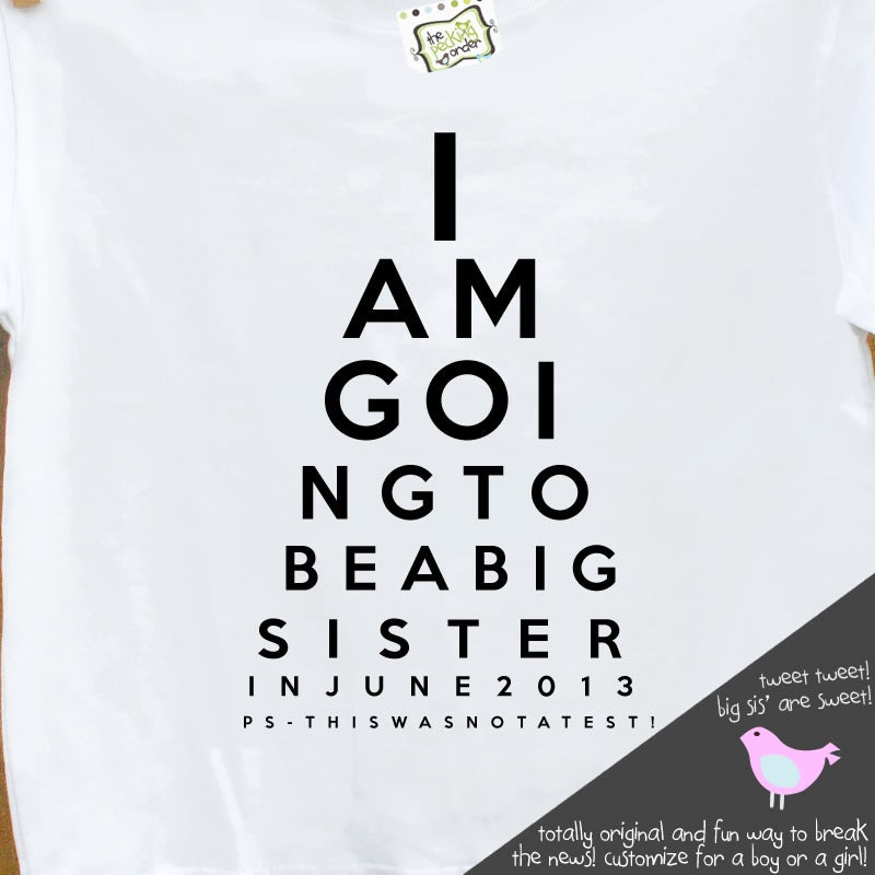 big sister shirt - funny eye chart pregnancy announcement t- shirt