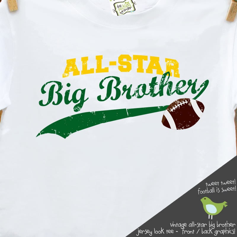 big brother t shirt - all-star football big brother t-shirt FRONT/BACK