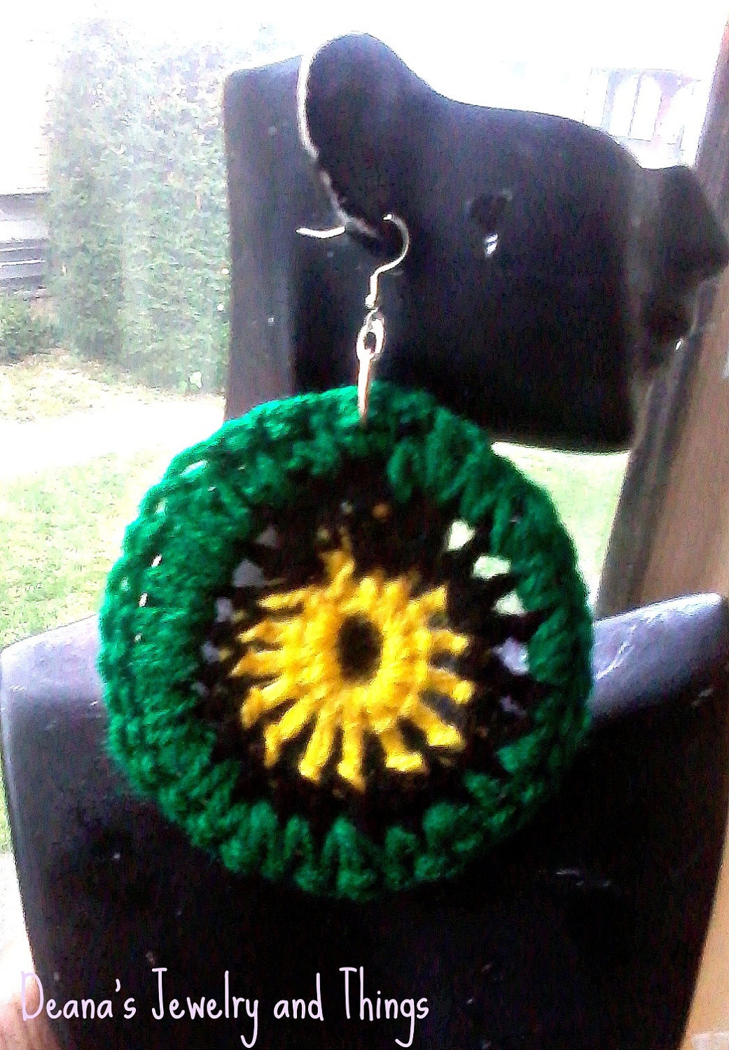 Jamaican Inspired Crochet Hoops