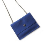 necklace wallet blue leather bird envelope chain case