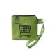 leather wallet green cart coin wristlet