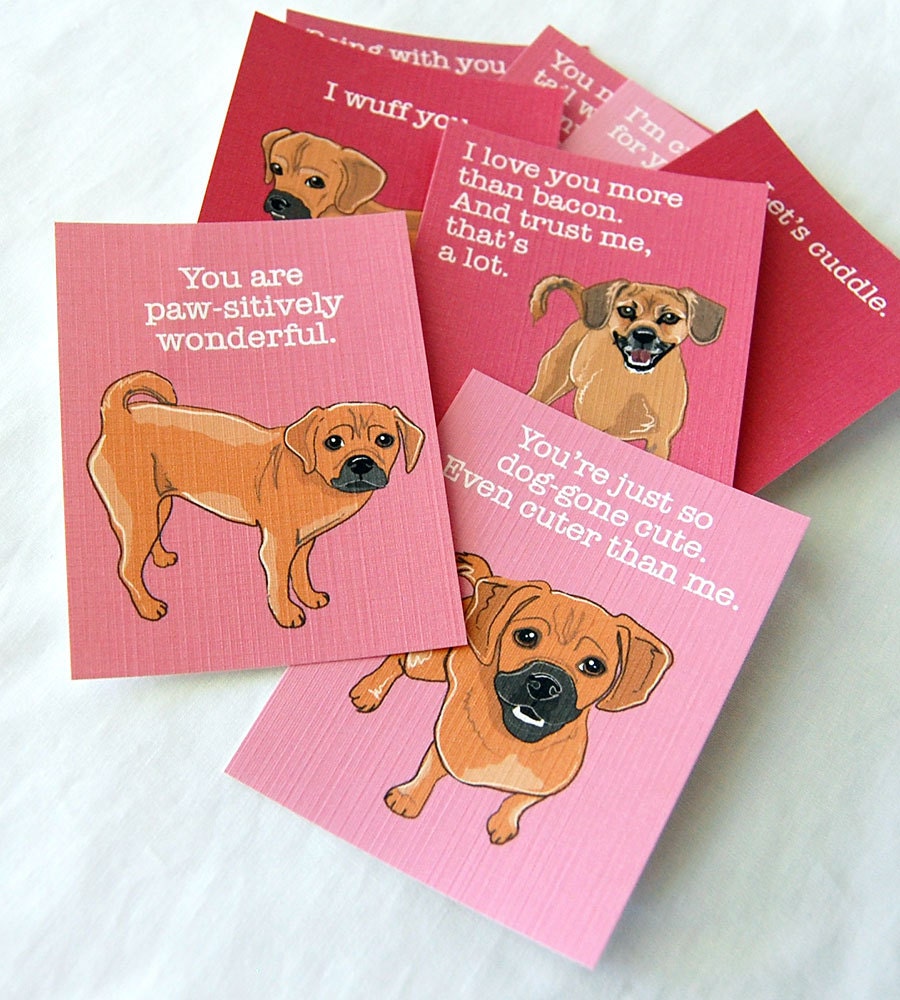 Puggle Valentines - Mini Eco-friendly Set of 8