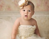 15 % off order, Baby tutu, wedding flower girl tutu, Classic cream off white vinatge shabby Tutu satin bow holiday spring photography prop
