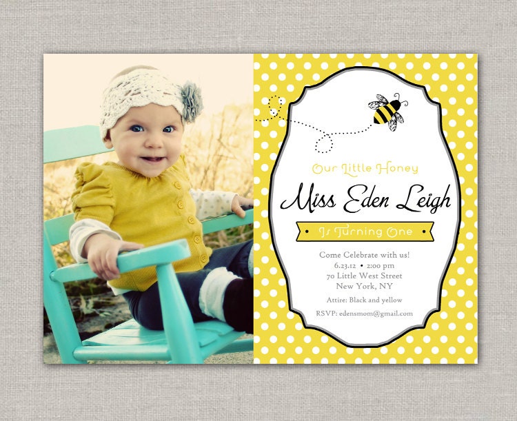 Bumble Bee Birthday Invitation