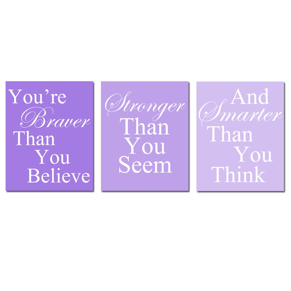 Kids Wall Art - Set of Three 8x10 Coordinating Winnie The Pooh Quote Prints - Modern Nursery Decor - Choose Your Colors