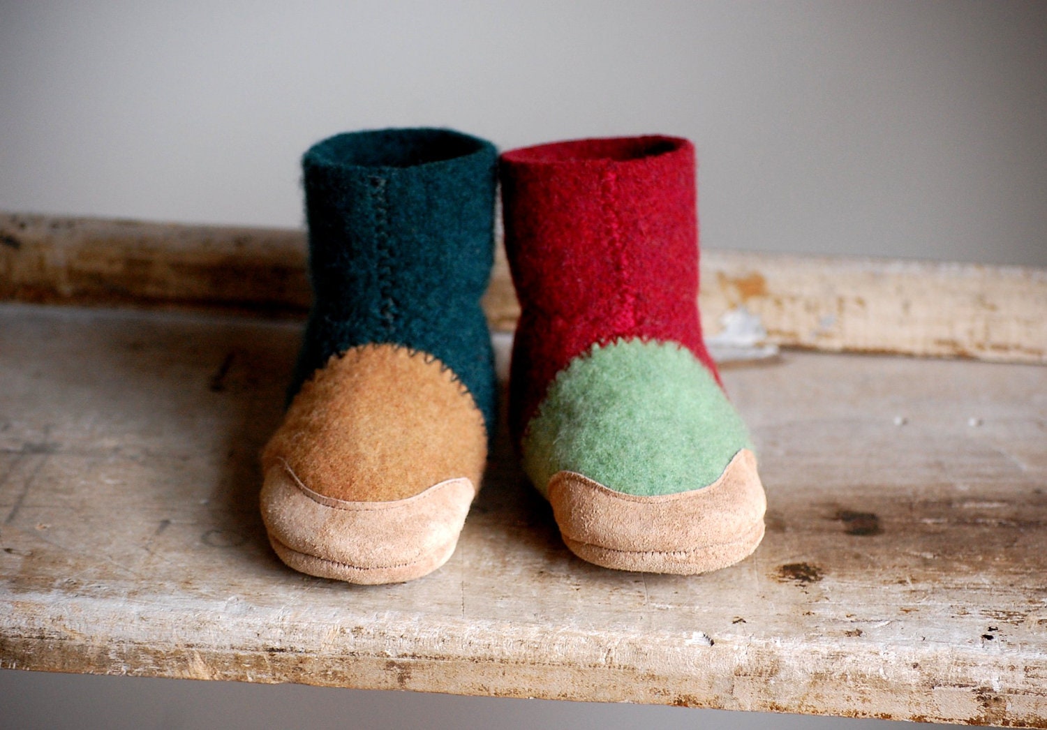 Wool Baby Shoes, Toddler Slippers, size 0-12 months, Fall and Winter
