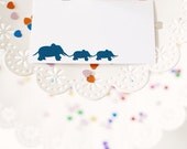 Three Elephants in a Row - Mini Note Cards (set of 10 cards)