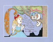 C is for Cheshire Cat- 9x7.5 Wonderland Alphabet Print