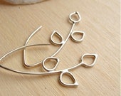 Sterling Silver Nature Silhouette Wire Earrings - Branch