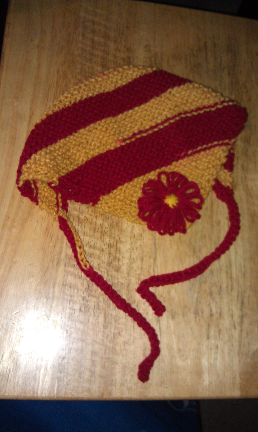 Knitted Kerchief - Burgundy/Gold - USC Colors