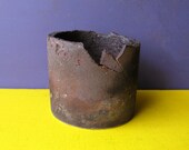 Manly Candle Holder, Industrial Decor, Upcycled, Metal Votive, Charcoal Colored